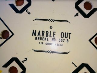 Vintage MARBLE OUT Drueke 557 B zip code 49504 wooden game board 2