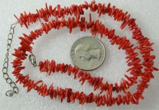 Vintage Natural Red Coral Branch Necklace 19 "