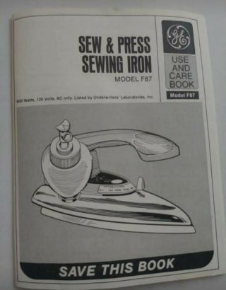 Vtg GE Purple Sewing Iron F 87 Sew Press Featherweight Quilters Lavender 8