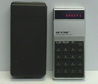 Vintage Sinclair Cambridge Memory Pocket Calculator With Case.