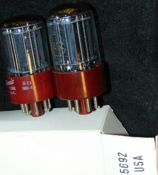 NOS RCA RED BASE Matched pair 5992 6SN7GT VT - 231 6SN7 Tube ' s 3