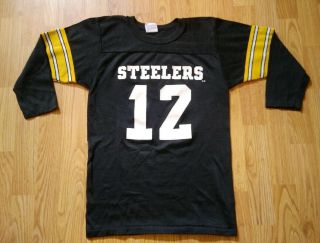 Vintage Pittsburgh Steelers Rawlings Bradshaw 12 Nfl Jersey 70s Youth L (14 - 16)