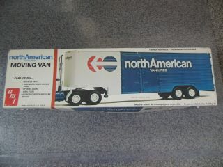 Vintage Amt 1/25 North American Van Lines Semi Truck Trailer Unbuilt 5201