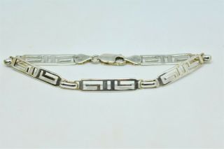 Vintage Sterling Silver Celtic Art Deco Bracelet 7.  5 Inches P474