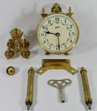 Vtg Schatz 400 Day Anniversary Clock - Parts - Dial Movement Pendulum Etc