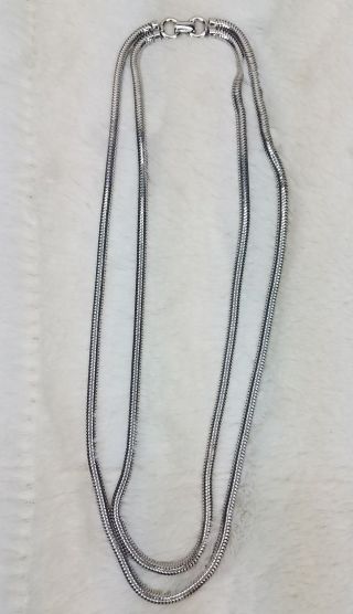 Vintage Forstner Sterling Silver Double Snake Necklace Fcc