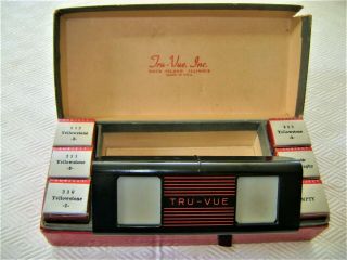 Vintage Tru Vue Films Stereoscope Viewer With Film Strips Yelowstone L@@k