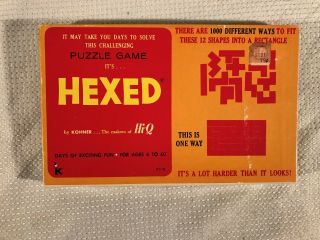 Vintage 1970 Kohner Bros.  Inc.  Hexed Puzzle Game Complete