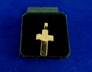 Vintage 9ct Gold Cross with ANGEL KEEP ME SAFE Pendant Gift Hm 2.  5cm 1071n 2