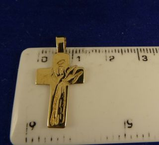 Vintage 9ct Gold Cross with ANGEL KEEP ME SAFE Pendant Gift Hm 2.  5cm 1071n 5