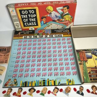 Vtg 1967 Go To The Top Of The Class Mb Milton Bradley Board Game 100 Complete