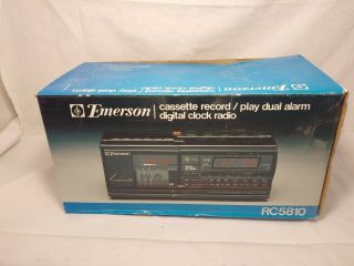 Vintage Emerson Alarm Clock Am/fm Radio Cassette Player Rc5810