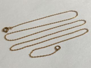 Vintage 9 Ct Gold Chain Necklace.  Length 19” Suitable Small Pendant.