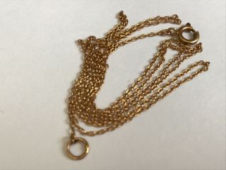 Vintage 9 ct gold chain necklace.  Length 19” suitable small pendant. 2