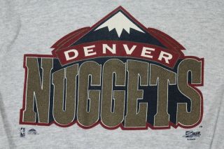 Denver Nuggets Vintage 90 ' s NBA Big Logo Sweatshirt Large Salem USA Mutombo 2