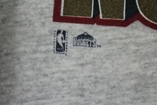 Denver Nuggets Vintage 90 ' s NBA Big Logo Sweatshirt Large Salem USA Mutombo 4