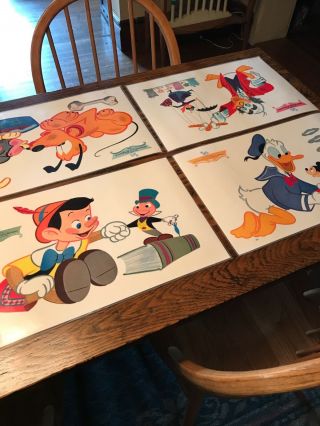 Set Of 4 Walt Disney Rca Vintage 1960’s Placemats