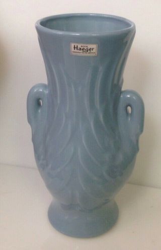 Vintage Haeger Blue Double Swan Vase Stickers