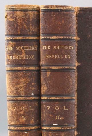 2vol 1868 1st Ed W A Crafts SOUTHERN REBELLION Civil War Book Set w/ Engravings 3
