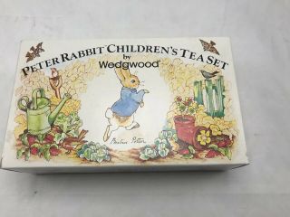 Vtg 1980s Peter Rabbit Childrens Tea Set By Wedgewood Beatrix Potter Six Piece