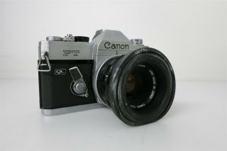 Canon Ft Ql 35mm Slr Film Camera W/ 50mm F1.  4 Lens