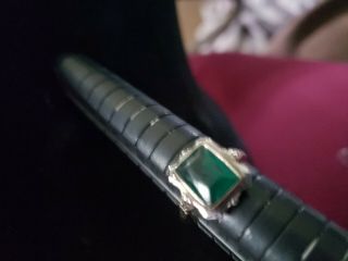 Vintage 10k Gold Ring W Green Stone That Is Worn Out Size 5.  5