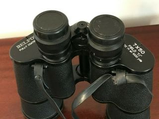 Vintage Belmont Field Glasses Binoculars 7 X 50 Japan 1000 Yds & Leather Case