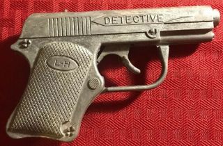 Vintage Leslie Henry Diecast Metal Toy Cap Gun Pistol,  Detective,  L - H