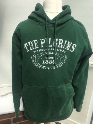 Vintage Plymouth Argyle Football Pilgrims Hoodie Size L 42” Chest Green Vgc G12