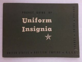 Uniform Insignia U.  S.  War Department Brochure 1943 Vintage Military World War Ii