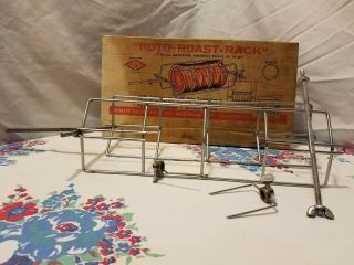 Vintage Hewitt Roto - Roast - Rack Universal Fits All Motorized Bbq Grills Up To 27 "