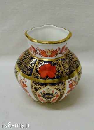 1994 Vintage Royal Crown Derby Old Imari 1128 Pattern Small Vase