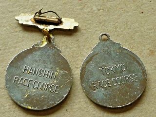 TWO VINTAGE HORSE RACING BADGES THE JAPAN RACING ASSOCIATION 1969 2