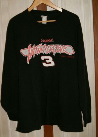 Vtg 90s Dale Earnhardt Intimidator Black Xl Long Sleeve T - Shirt Chase Authentic