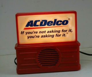 Acdelco Transistor Radio Shop Light Lighted Vintage Sign Retro Garage