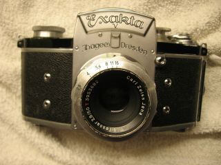 Exakta V Camera W/50mm F2.  8 Tessar (red T Lens)