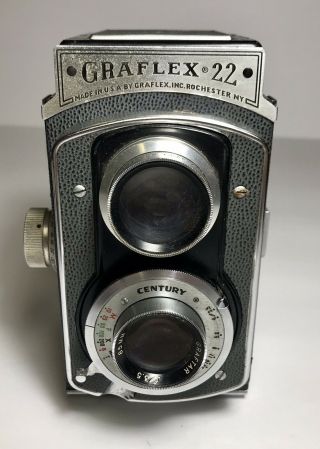 Vintage Graflex 22 Tlr Twin Lens Reflex Camera,  85mm F/3.  5 Lens,  Case
