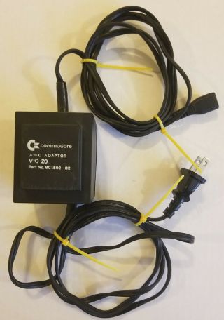 Vintage Commodore Vic - 20 Power Supply - Part 902502 - 02,  2 Pin Female Adapter
