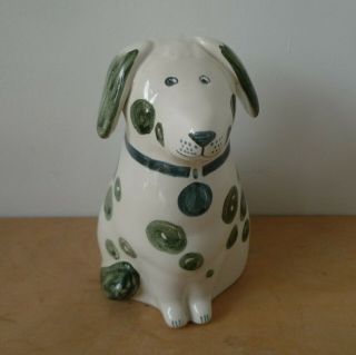 Vintage Rye Studio Art Pottery Hand Painted Spotty Dog Figurine Joan De Bethel