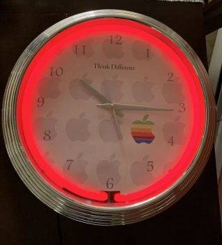 Awesome Apple Computers Service Repair Store Man Cave Neon Wall Clock Sign