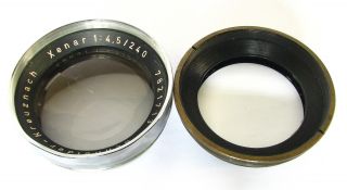 Schneider Xenar 240mm F4.  5 Front & Back Fast Lens Cells Wet Plate Collodion 3