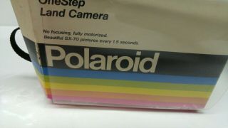 Vintage Polaroid Onestep White Rainbow Stripe SX70 Instant Film Land Camera 3