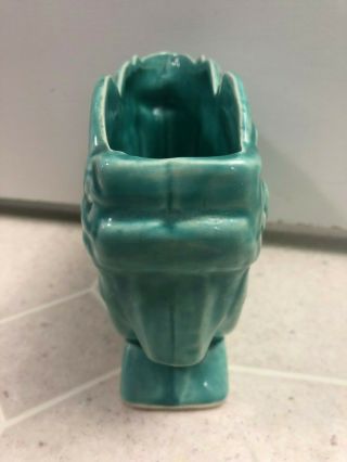 Vintage McCoy Pottery HEART Planter Vase With Roses Circa 1940 ' s Blue Turquoise 6