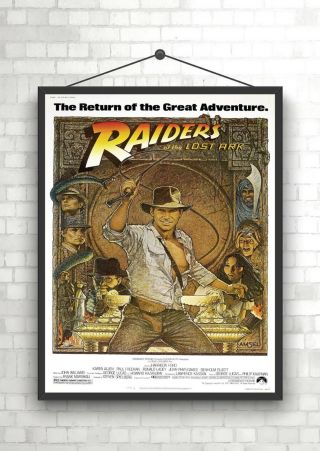 Indianna Jones Raiders Of The Lost Ark Vintage Large Movie Poster Print