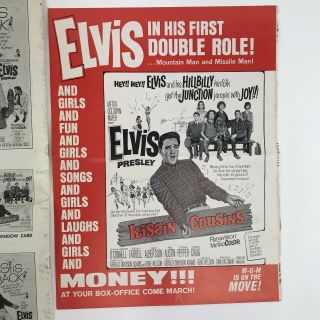 Vintage Movie Pressbook Elvis Presley Kissin Cousins 1964 Yvonne Craig Trade Ad 5