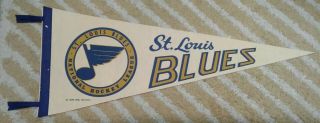 Vtg St.  Louis Blues Full Size Nhl Hockey Pennant 1970 Nhl Services