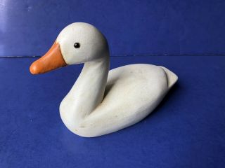 James Haddon Carved Wooden Duck Decoy Signed Wood Carving