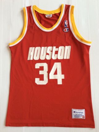 Vintage Hakeem Olajuwon Houston Rockets Champion Eu Jersey.  Size: Medium.