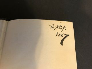 Thomas Nast Autograph - Signed Book From His Library - Dante’s Inferno - 1867