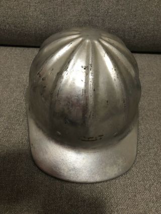 Vintage Silver - Colored Aluminum Fibre - Metal Superlite Hard Hat Safety Hat Helmet